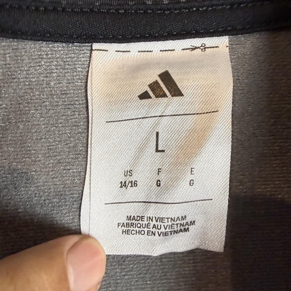 Adidas Jacket Kids 14/16 Black Camo Track Full Zip 3 Stripe Athletic Training - Picture 6 of 11